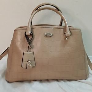 Coach Croc Embossed Leather Handbag
